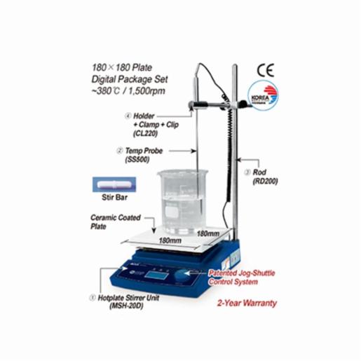 Daihan Hotplate Stirrer Digital Control, 180X180 MSH-20D-Set, 230V DH.WMH03021