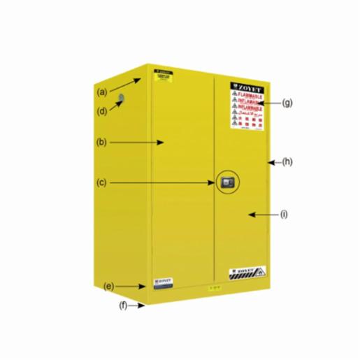 Daihan  Safety Cabinets for Flammable Liquid, 2 Door, Manual, 2 Shelves, 340Lit. HW.ZYC0090