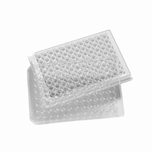 Porvair Sciences 96 Well 350 µl solid F bottom Polystyrene, White assay plate, TC Treated, With Lid 204012