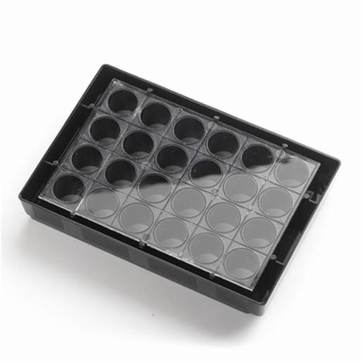 Porvair Sciences 24 Well Black glass bottom assay plate With Lid 324041