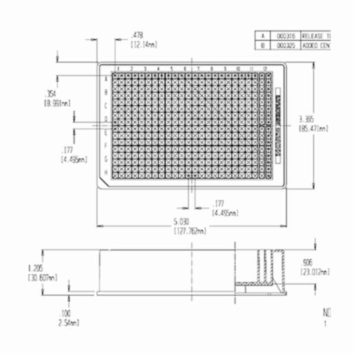 Porvair Sciences 155 ml  Reservoir plate: 4 controls, 384 V bottom 390109